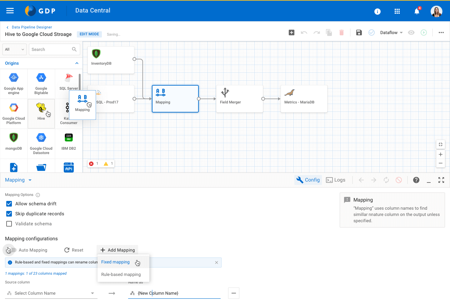 Canvas Designer - Visual Pipe builder